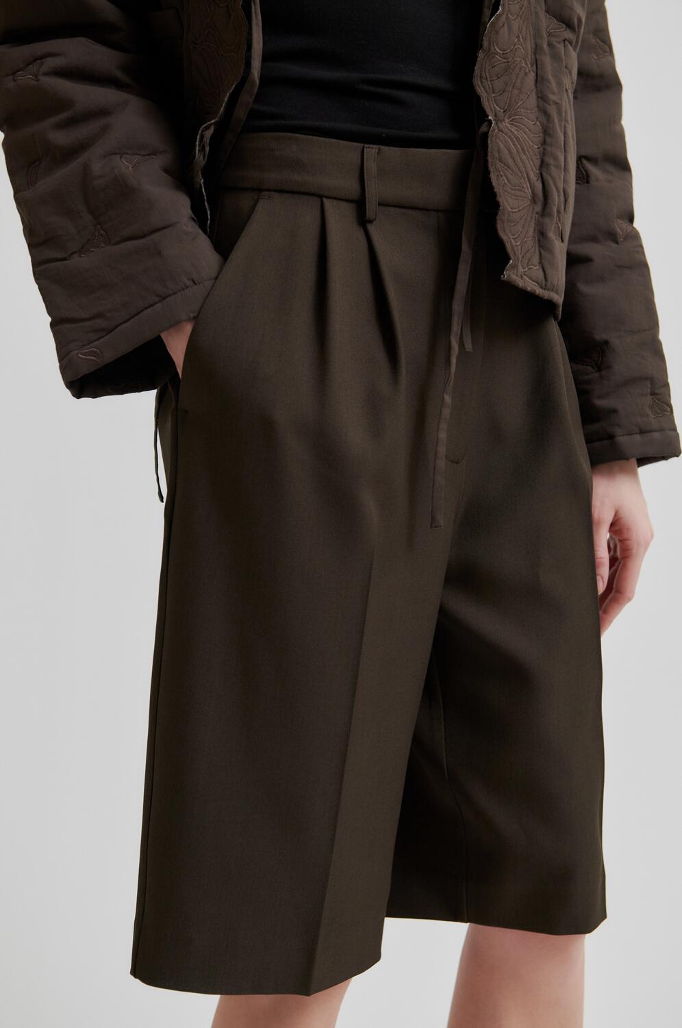 Neel shorts - Dark Brown Melange